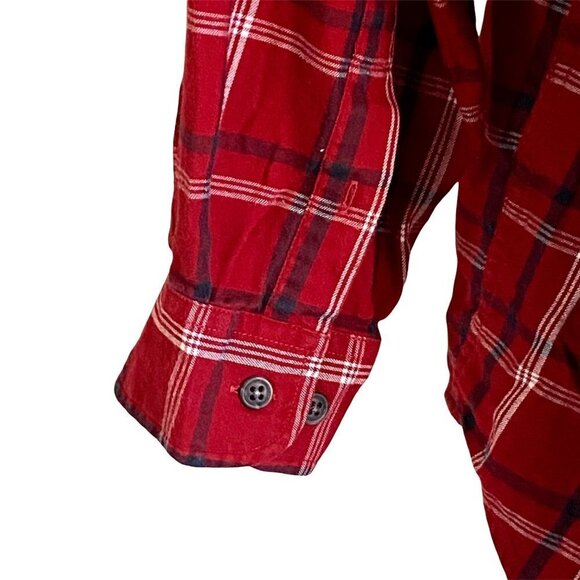 Eddie Bauer Long Sleeve Red Button Down Shirt Mens Large - Picture 4 of 10
